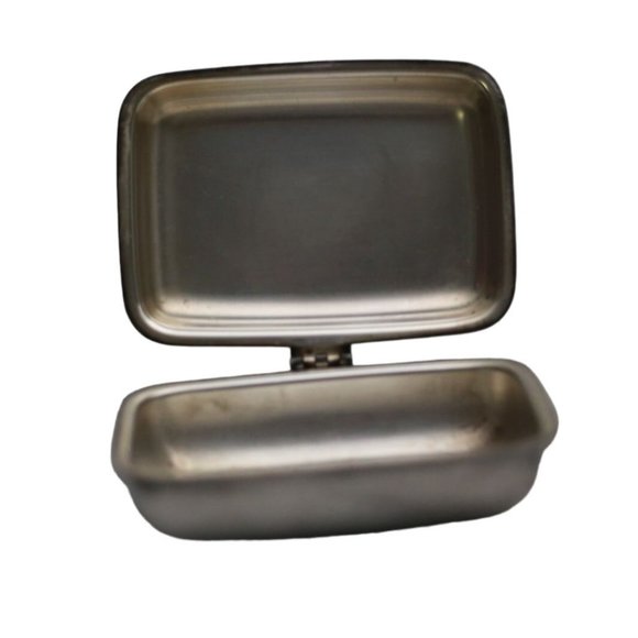 Vintage Oneida Silver Plate & Wood Crumb Catcher "Silent Butler" Ash Collector - Picture 3 of 5